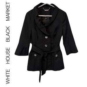 🔴SOLD🔴WHBM White House Black Market Black Pea Coat Size S